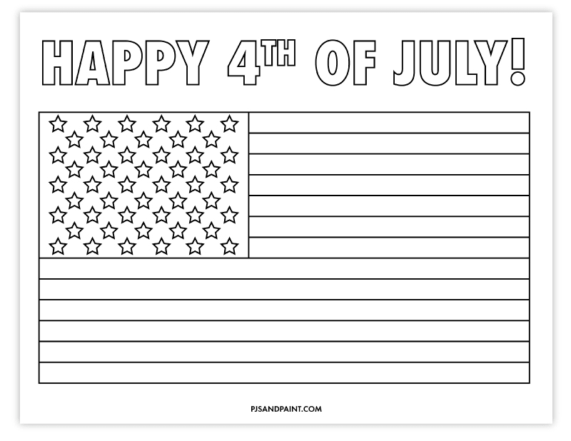 Free Printable American Flag Coloring Page - Pjs and Paint