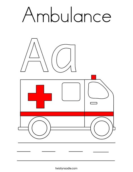 Ambulance Coloring Page - Twisty Noodle