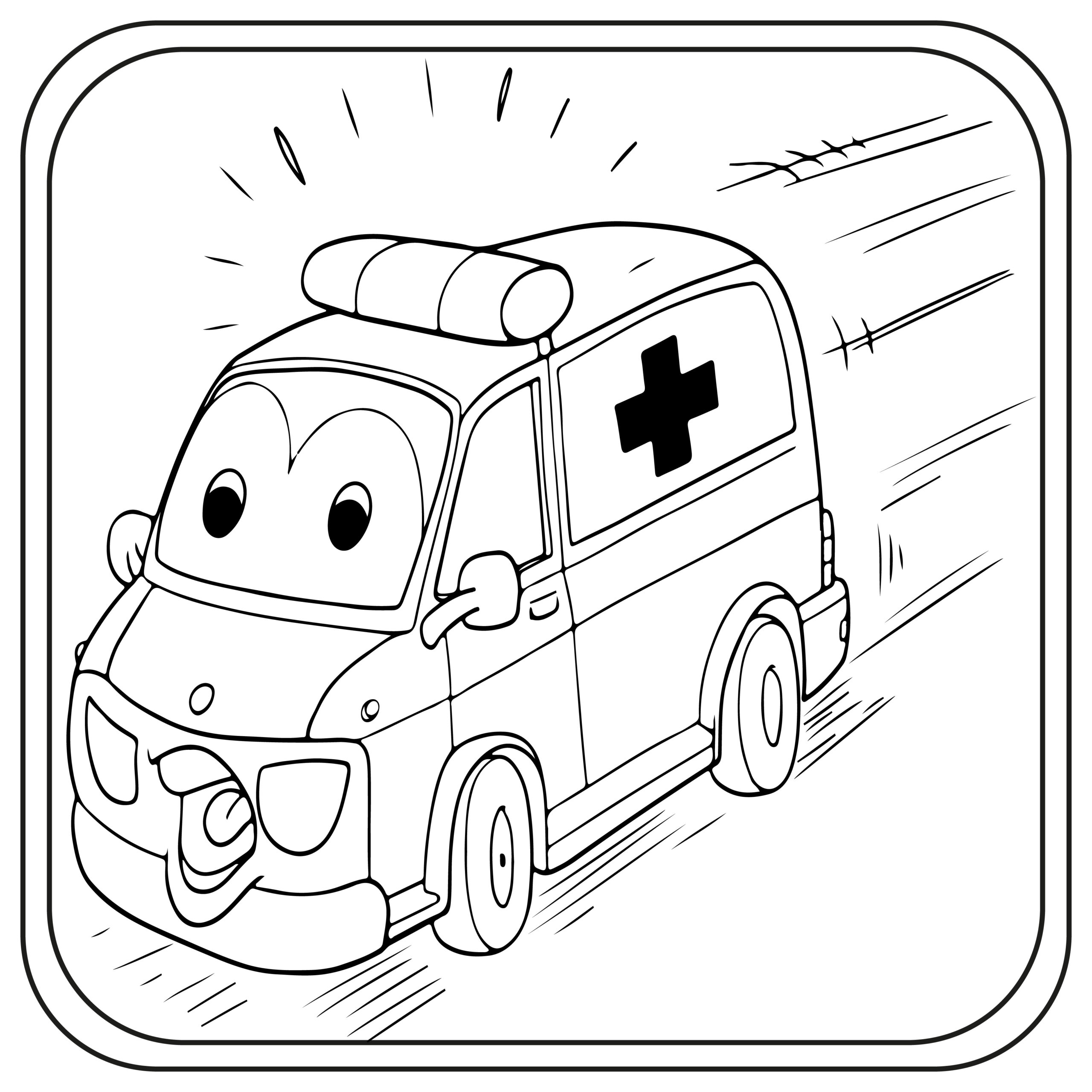 ambulance Coloring Pages Preschool | Kindergarten | First Grade ...