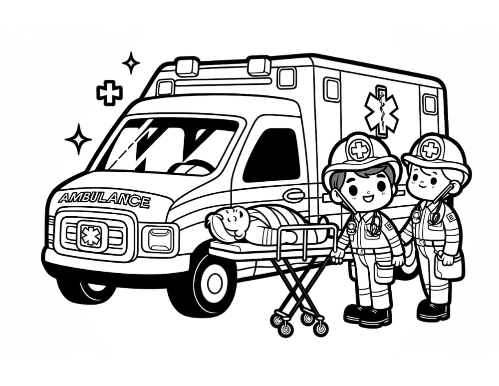 Free Printable Ambulance Coloring Pages