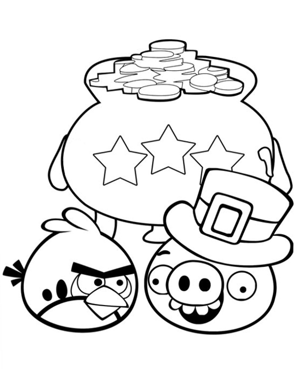 Free Angry Birds coloring page for children to print