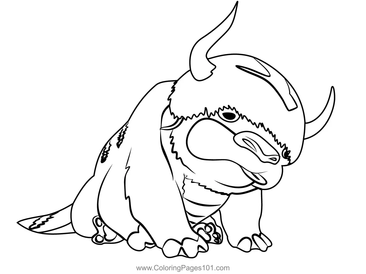 Appa From Avatar The Last Airbender Coloring Page for Kids - Free ...