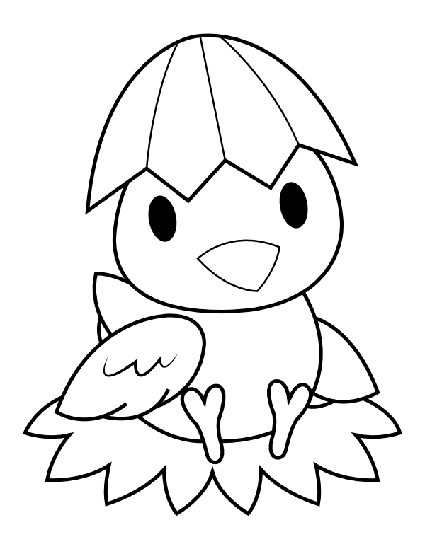 Printable Baby Chick Coloring Page