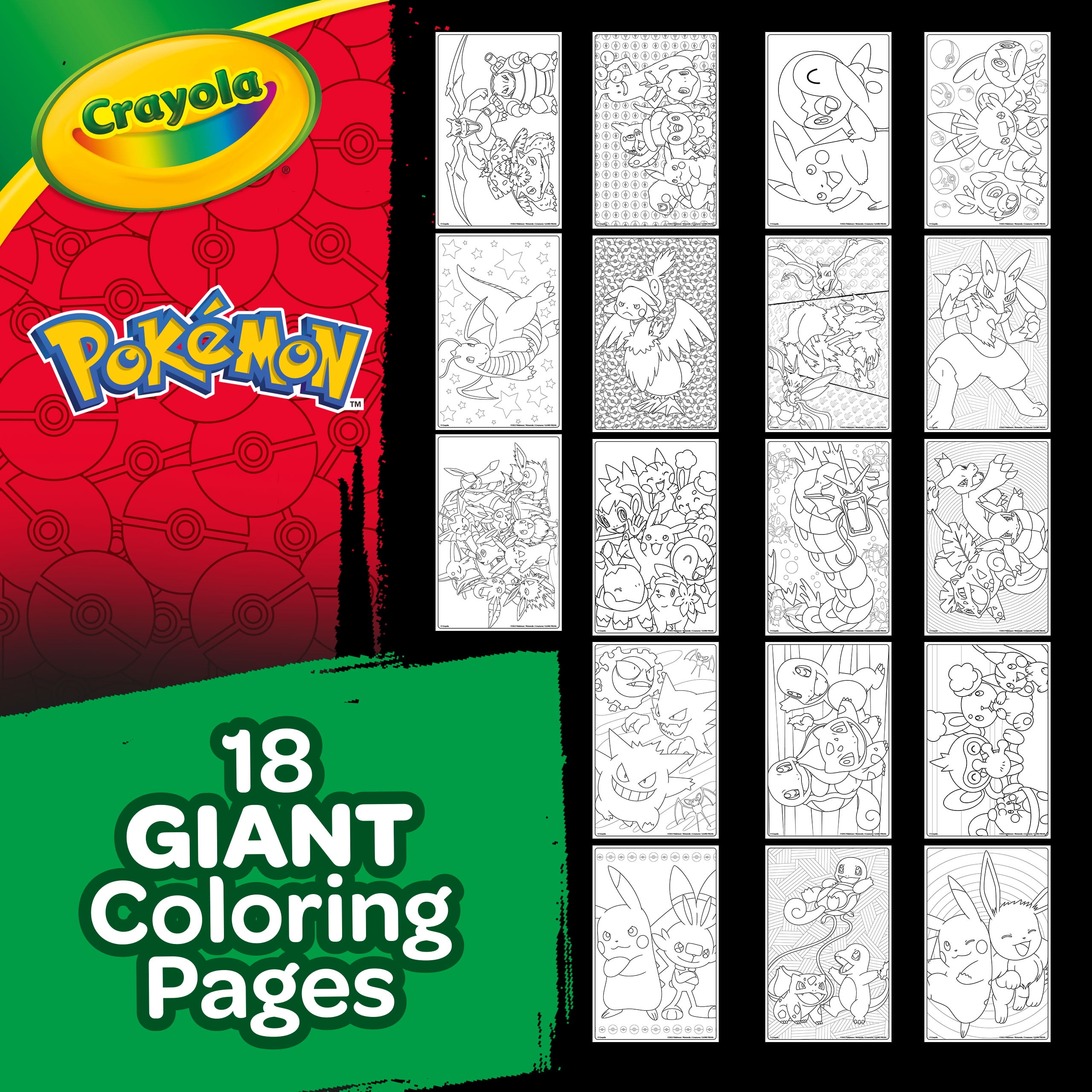 Crayola Pokemon Giant Coloring Pages, 18 Coloring Pages, Gifts for ...