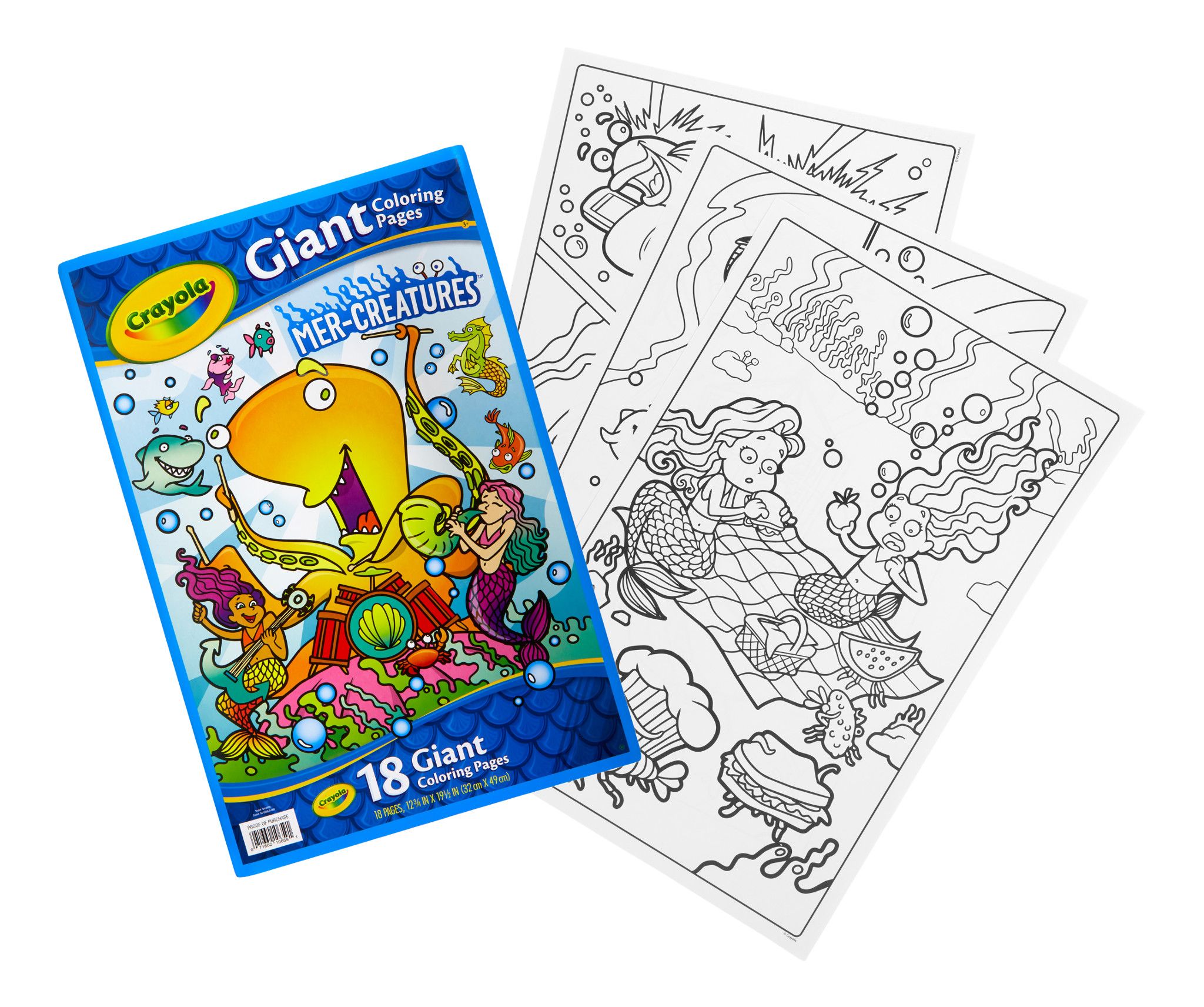 Crayola Giant Coloring Pages Mer-creatures, 18 Pages, Child Ages 3 ...