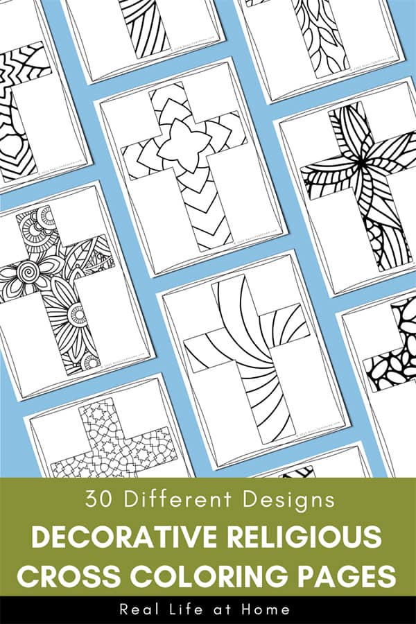 Religious Cross Coloring Pages for Kids and Adults (30 Different ...