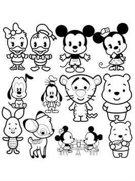 Kids-n-fun.com | 30 coloring pages of Disney Cuties