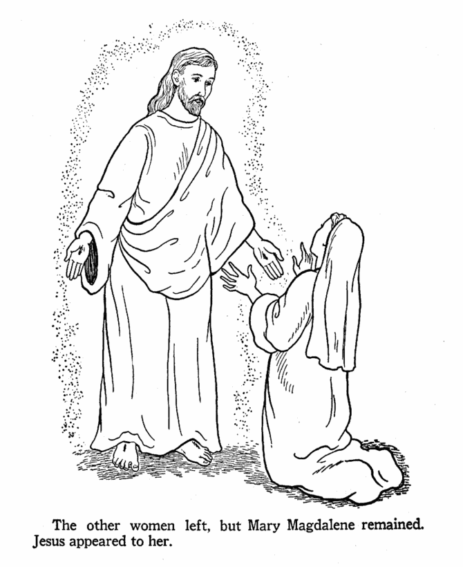 Bible Easter Coloring Pages - Bluebonkers 7 | Jesus appears to ...