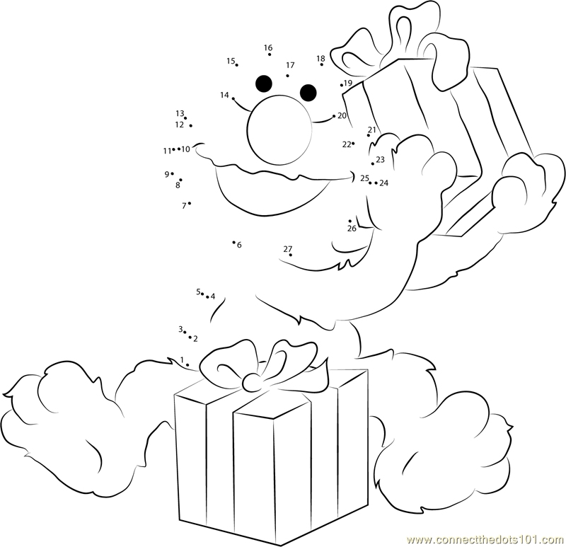 Happy Birthday Elmo dot to dot printable worksheet - Connect The Dots