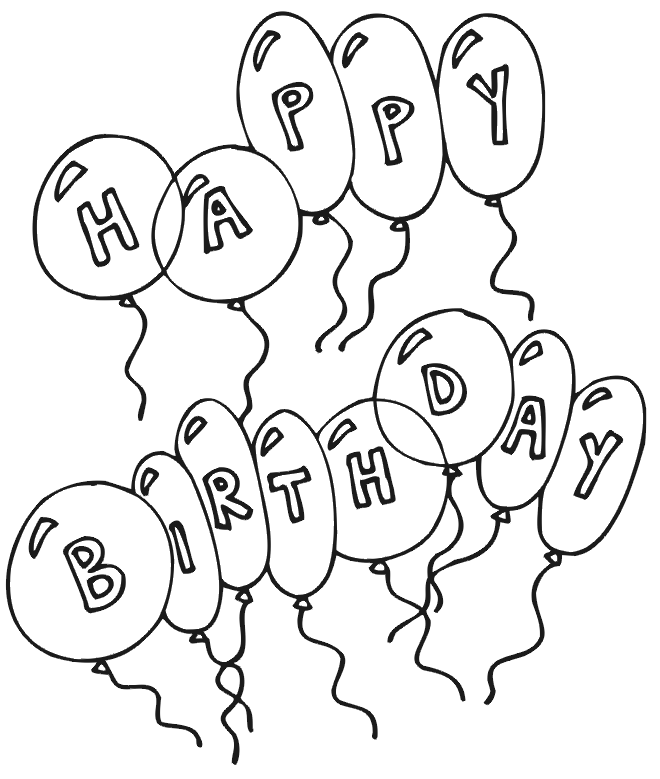 Happy Birthday Coloring Pages – Printable Coloring Pages. FREE