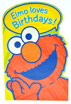VINTAGE AG 2001 Sesame Street ELMO BIRTHDAY CARD w/ Coloring page ...