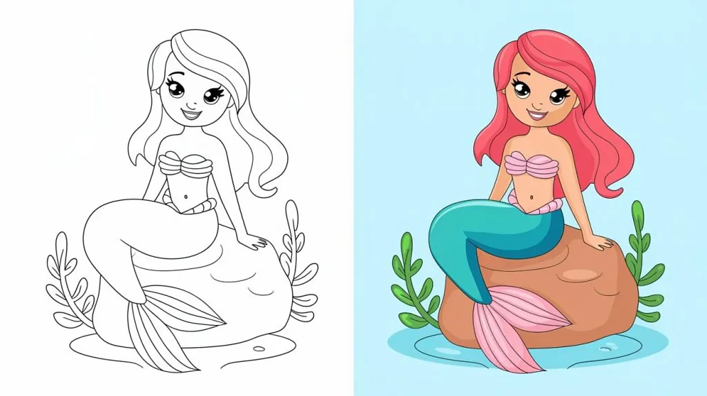 25 Mermaid Coloring Pages: Free Printable Sheets, Pictures and ...