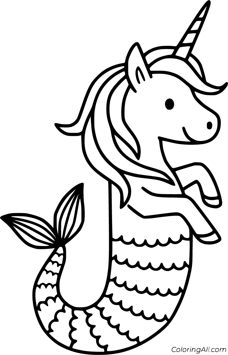 Unicorn Mermaid Coloring Pages (20 Free Printables) - ColoringAll