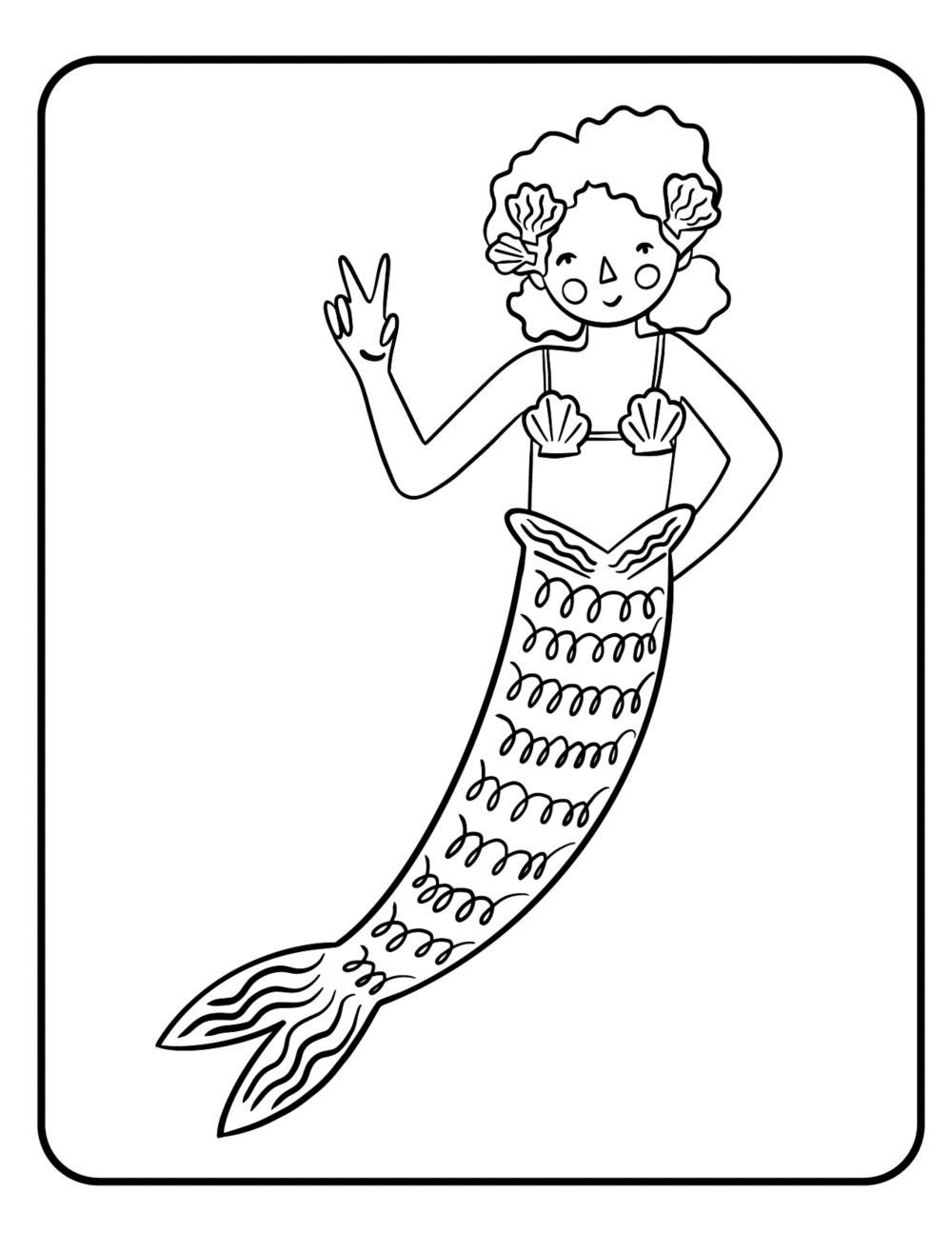 Free Printable Mermaid Coloring Page for Kids | Crate & Kids