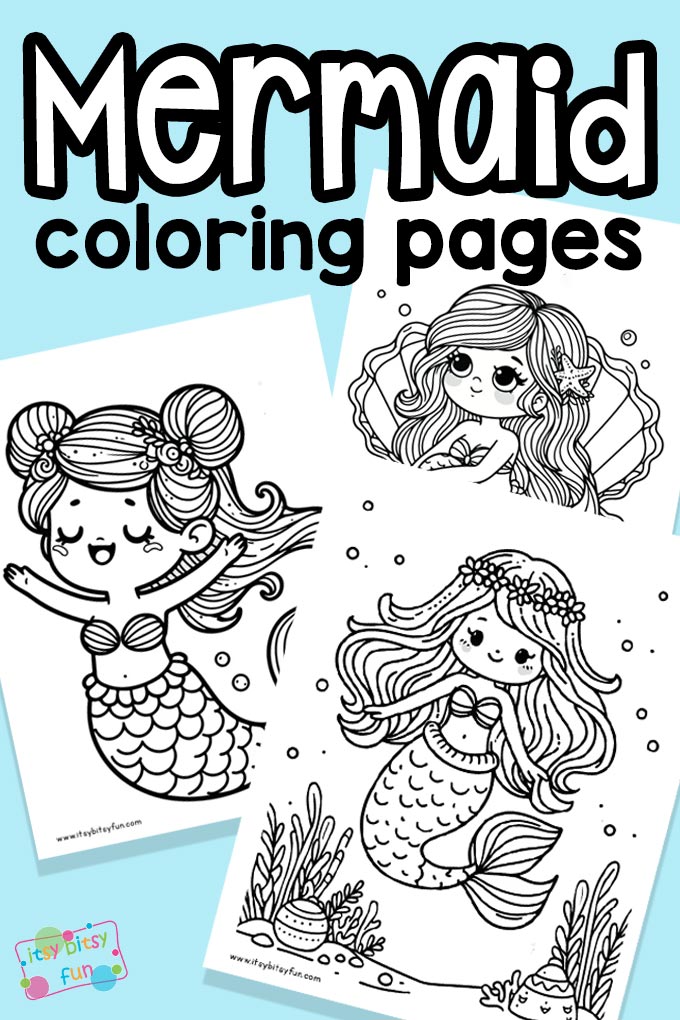 Free Printable Mermaid Coloring Pages for Kids - Itsy Bitsy Fun