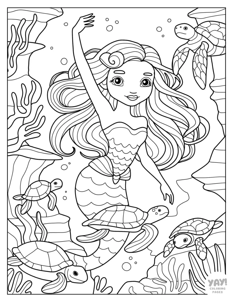 Mermaid Coloring Pages (Free Printables)