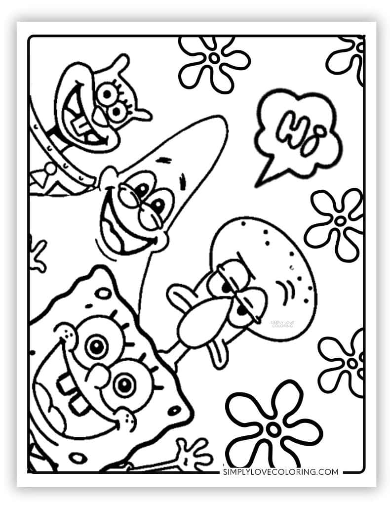 48 SpongeBob Coloring Pages (Free PDF Printables) - Simply Love ...