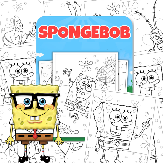 SpongeBob Coloring Pages (PDF Printables) • Teacha!