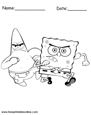 Spongebob and Patrick Coloring Sheet - Free Printable Online