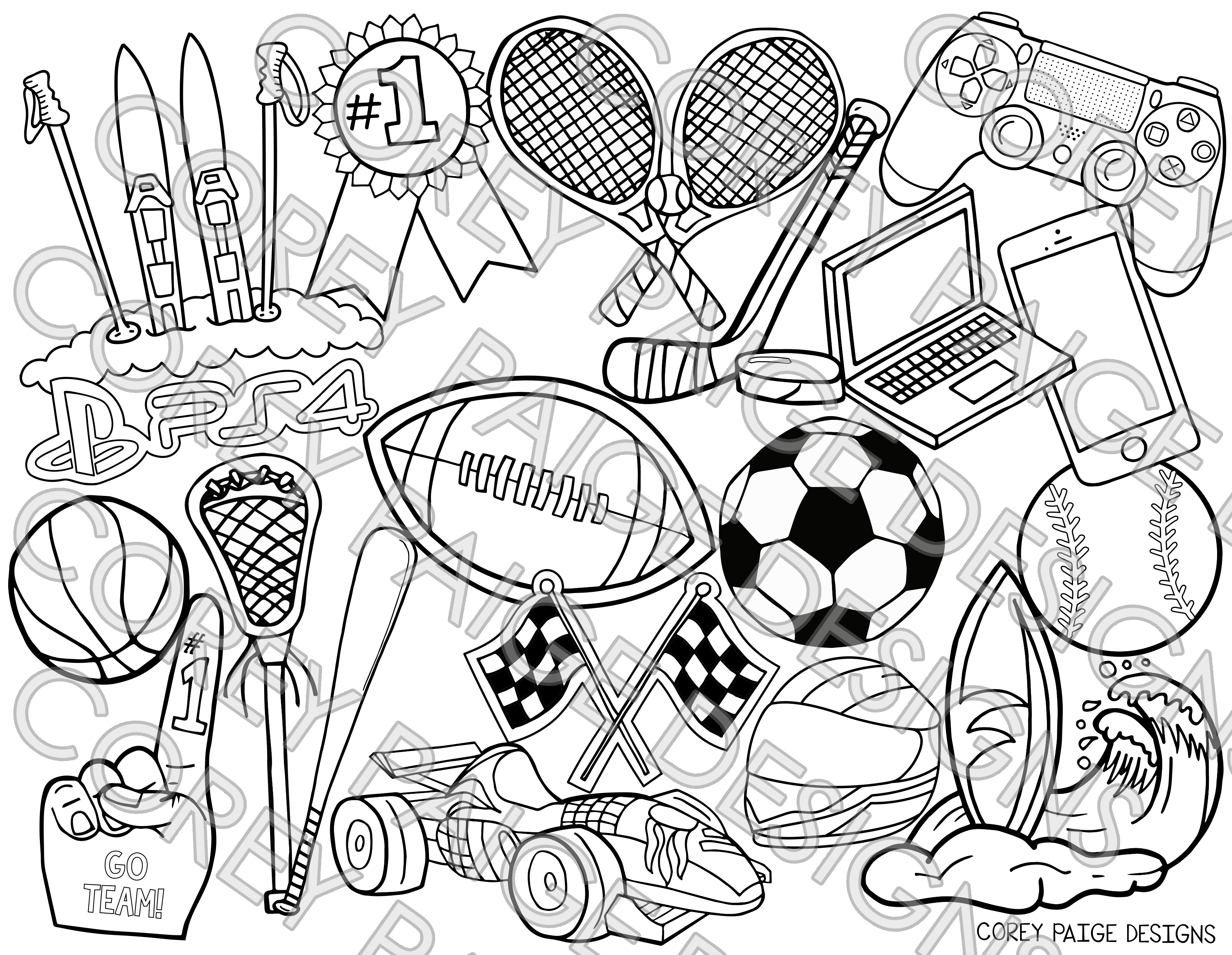 Sports Coloring Sheet