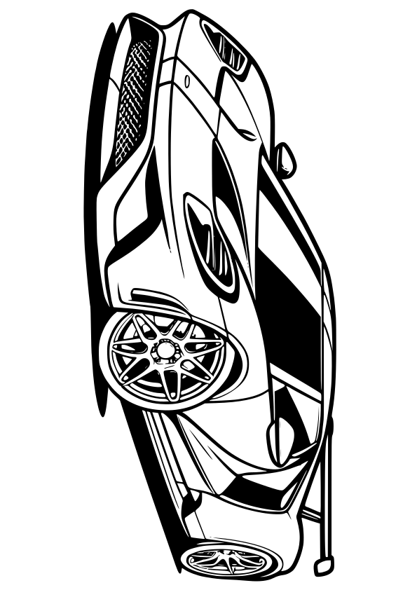 Sports Car 2 coloring page drawing Free Printable! Nurieworld