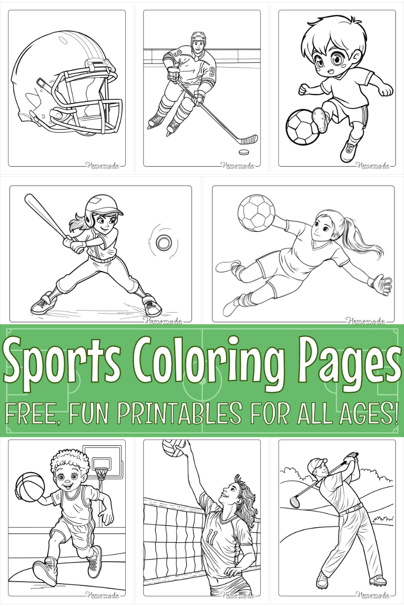 Free Printable Sports Coloring Pages for Kids & Adults