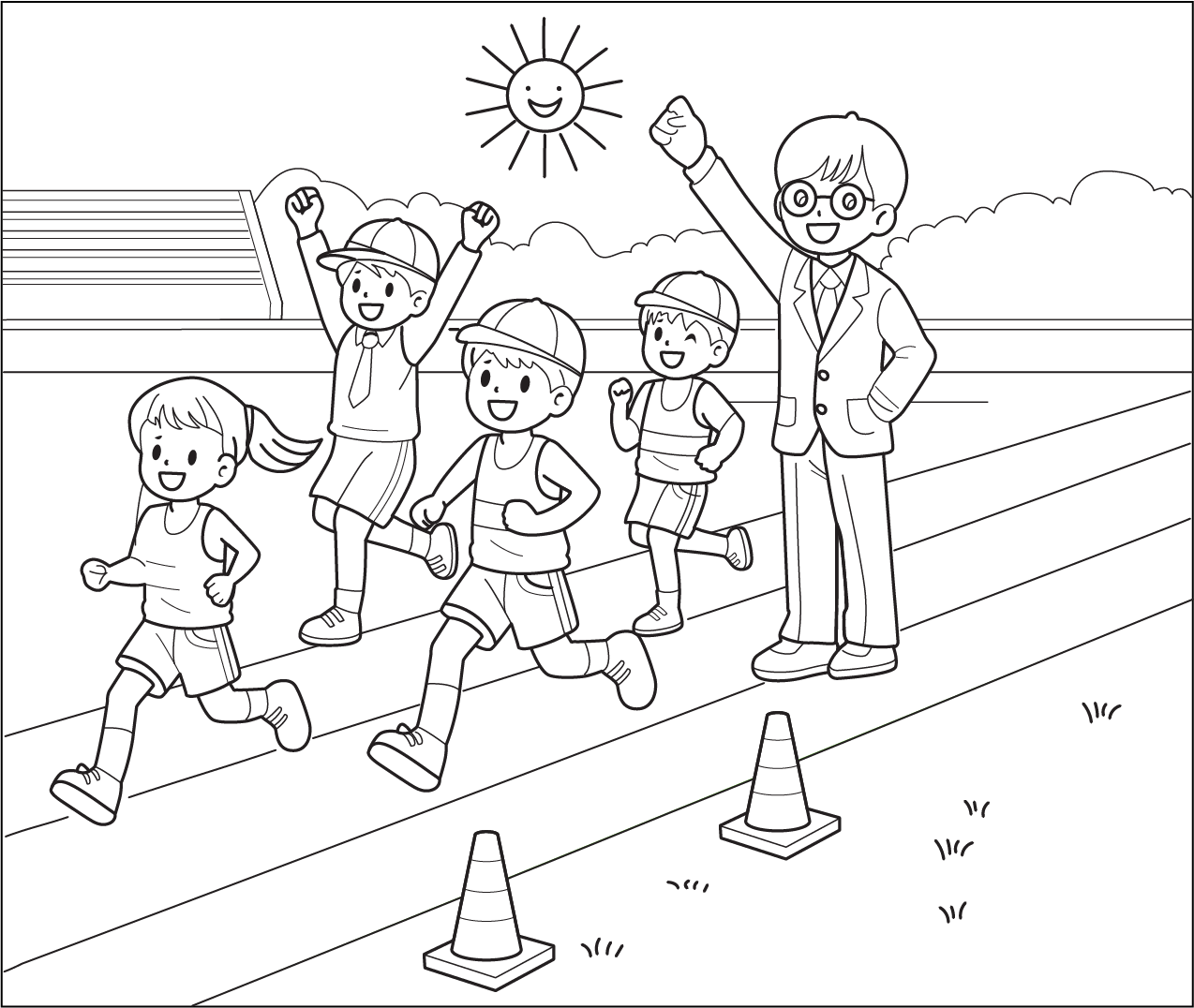School Sports Colouring Page | Free Colouring Book for Children ...