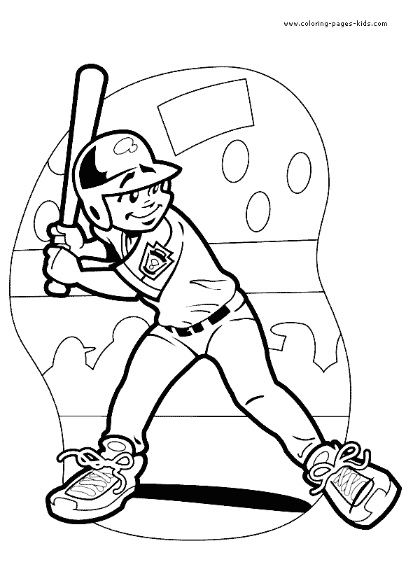 Baseball batter color page - Coloring pages for kids - Sports ...