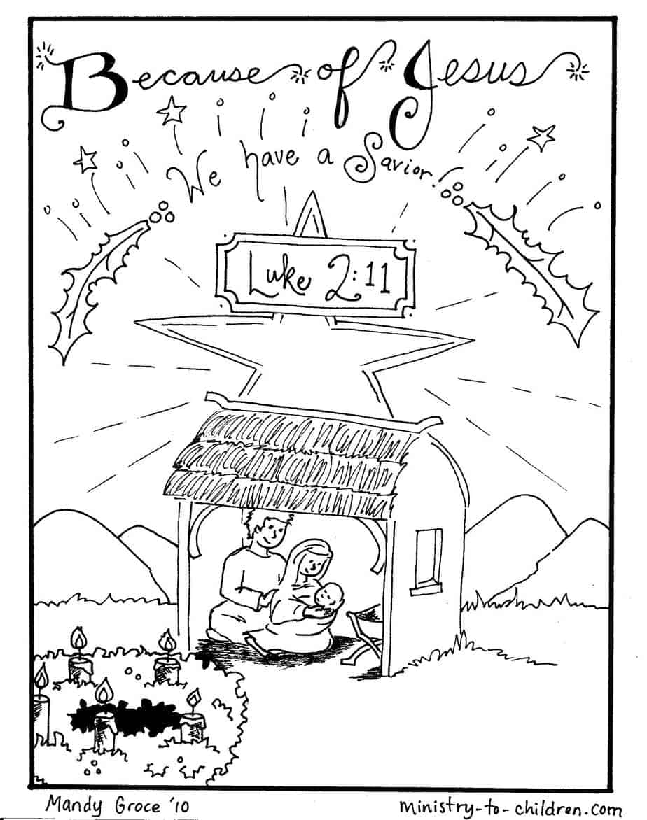 Nativity Scene Coloring Pages: Jesus is Here - Ministry To Children