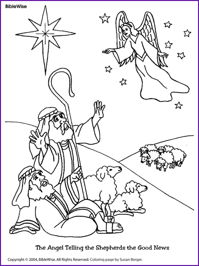 Coloring (Angel Telling Shepherds about Jesus Birth) - Kids ...