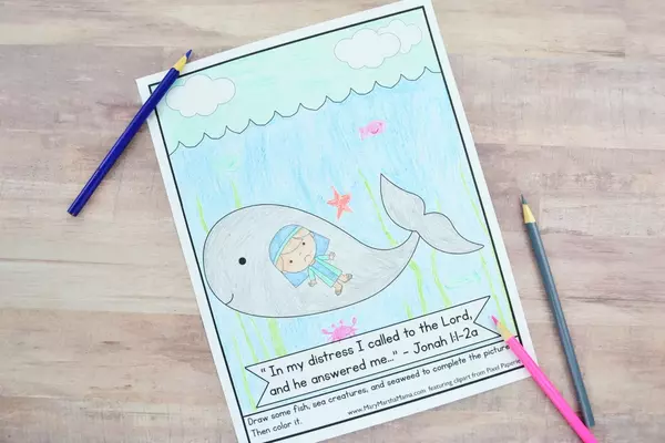 Jonah And The Whale Coloring Page | AllFreeKidsCrafts.com