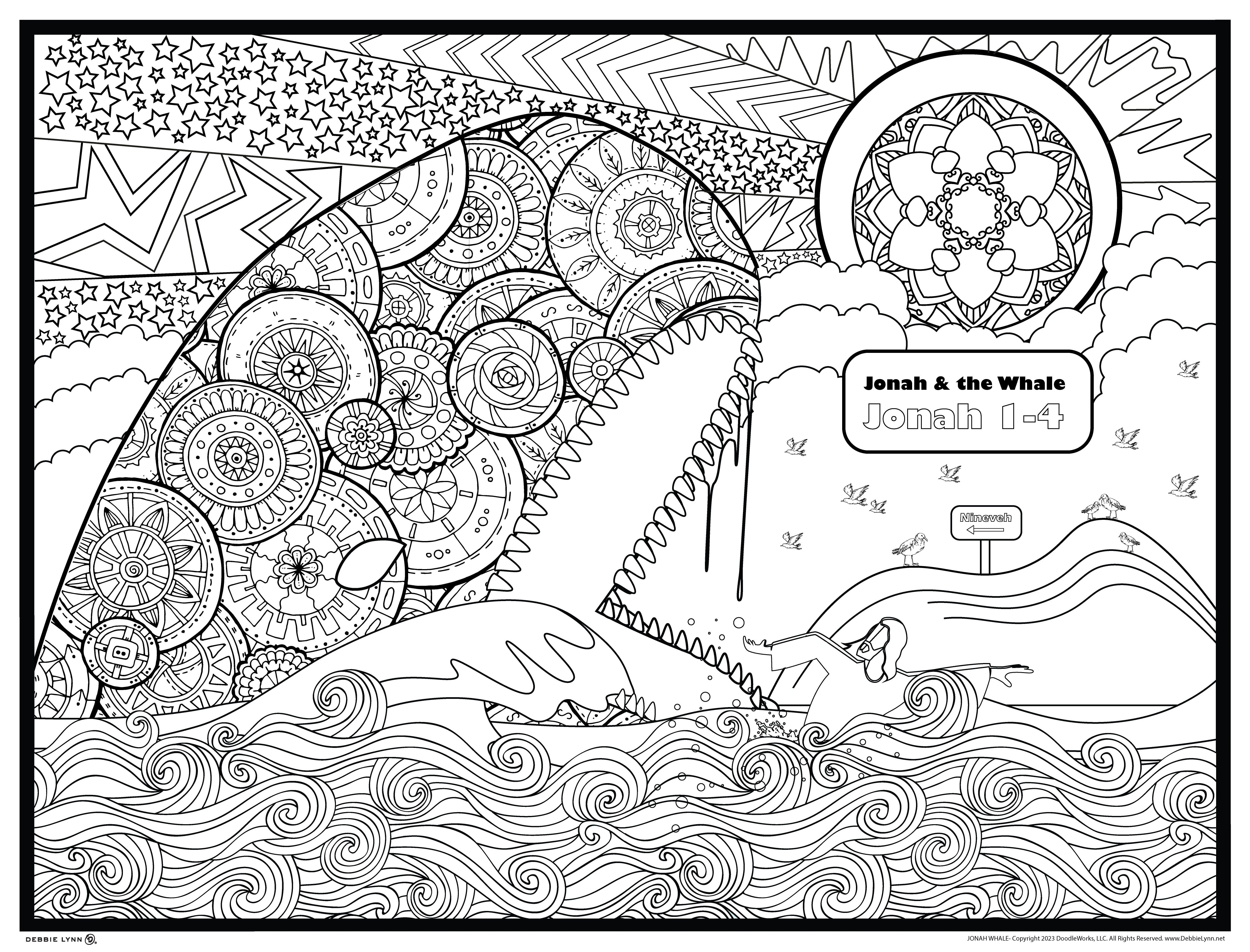JONAH AND THE WHALE-FAITH PERSONALIZED GIANT COLORING POSTER 46 ...