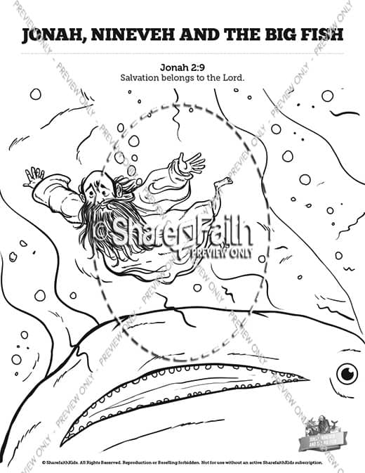 ShareFaith Media » Jonah And The Whale Sunday School Coloring ...