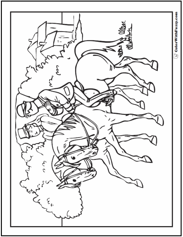 Realistic Horse Coloring Pages: Lady And Gent