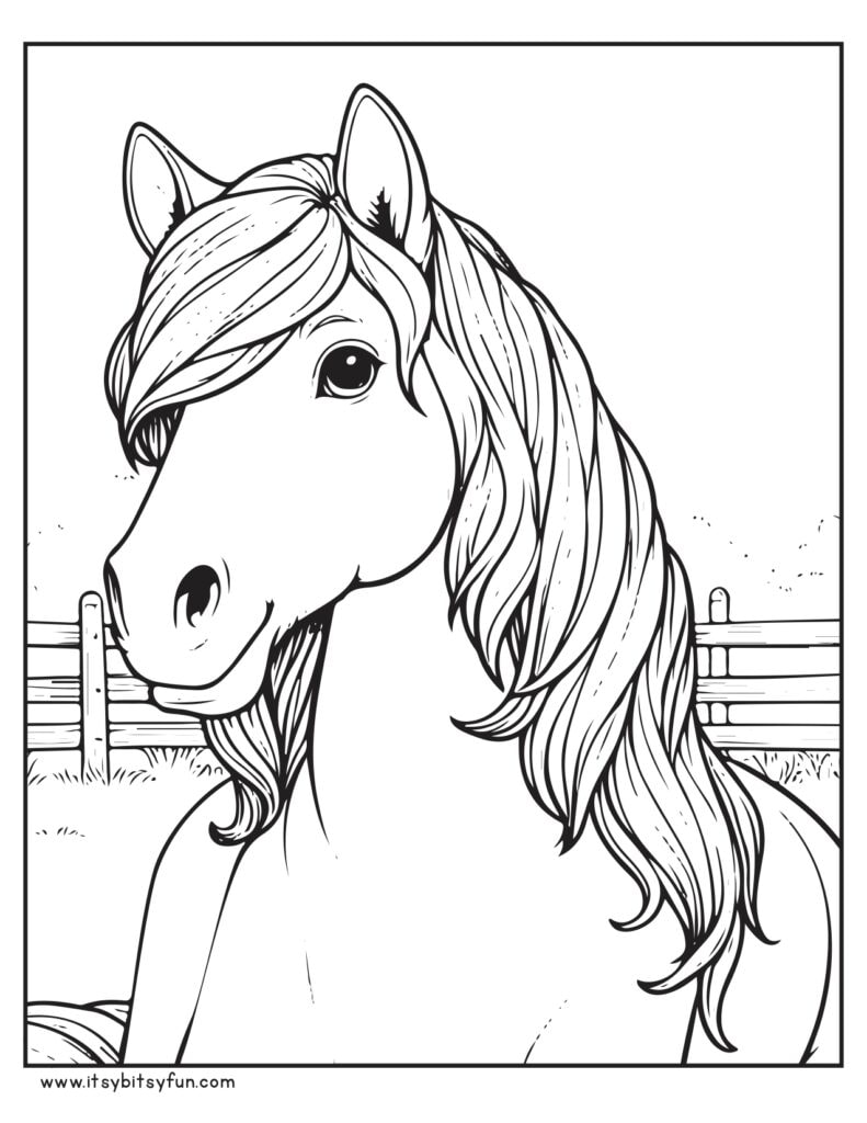 Free Printable Horse Coloring Pages for Kids - Itsy Bitsy Fun