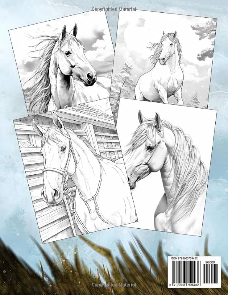 Amazon.com: Realistic Horse Coloring Book: Exquisite Equine Art ...