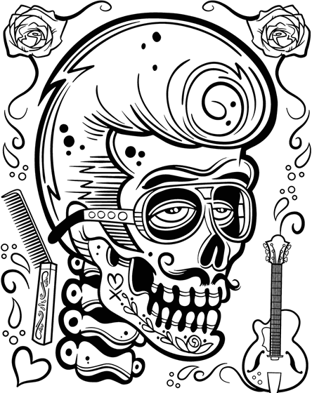 Premium Vector | Sugar Skull Adult Coloring Pages