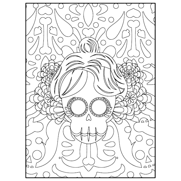 Dia de Los Muertos Coloring Book : Sugar Skull Coloring Book - an ...