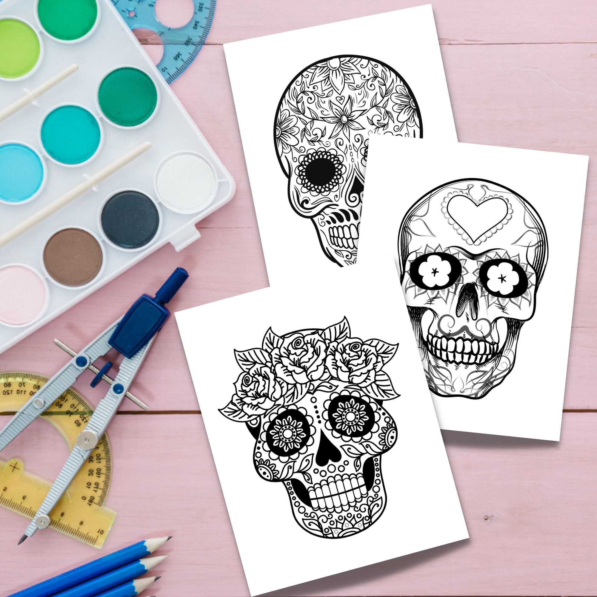 Sugar Skull Coloring Pages (Free PDF Printables) - Simply Love ...