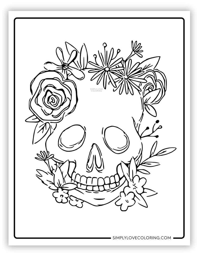 Printable Sugar Skull Pdf Coloring Pages 05