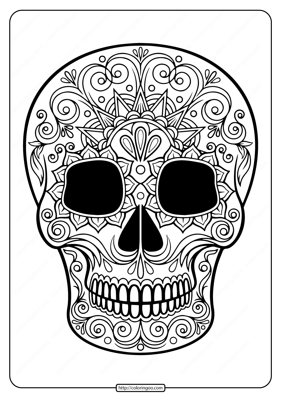 Couples sugar skull wedding Coloring Page (Free PDF&PNG Printable)