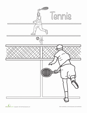 Tennis Coloring Sheet | Worksheet | Education.com