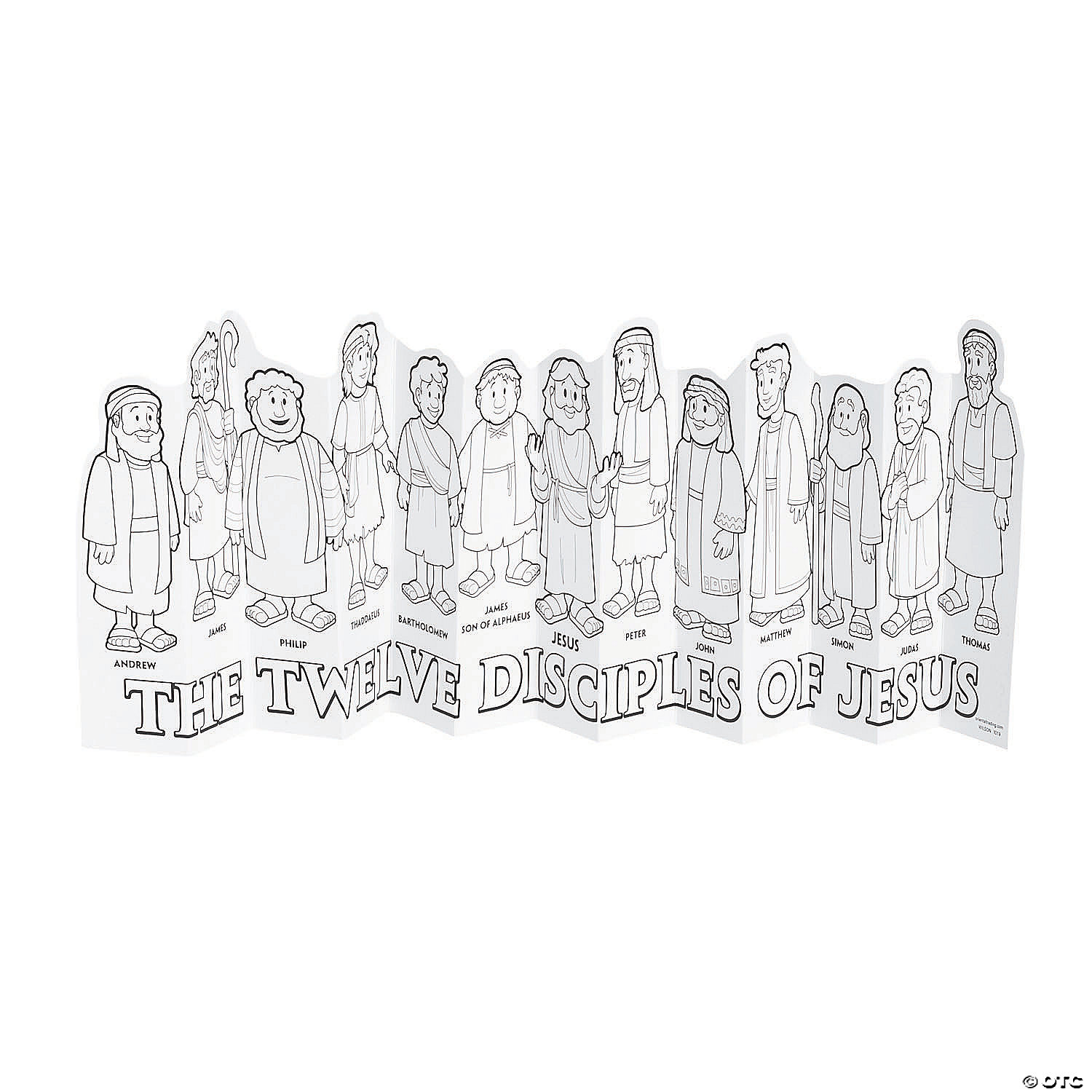 Color Your Own Jesus & 12 Disciples Accordion Stand-Ups