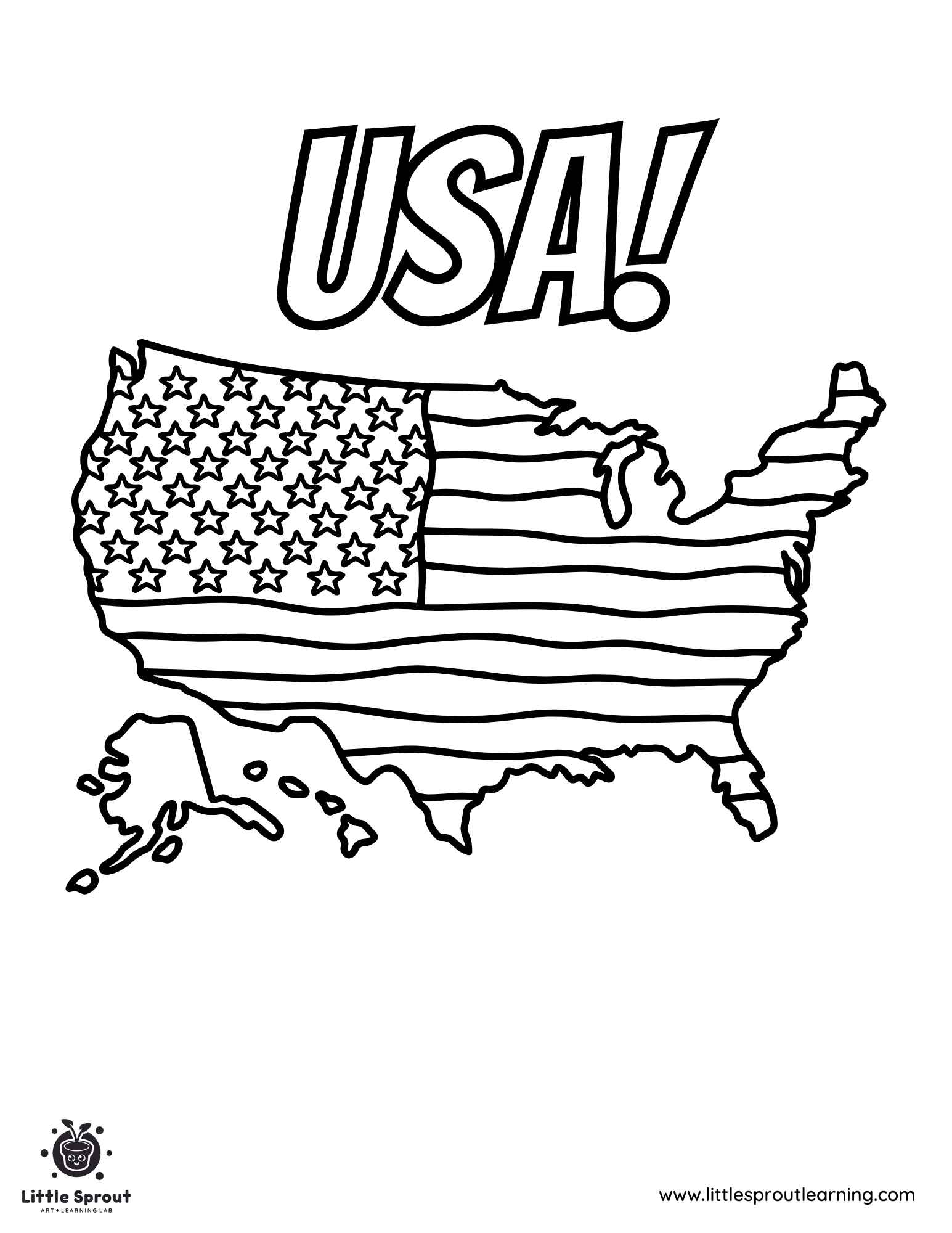 Usa flag coloring page