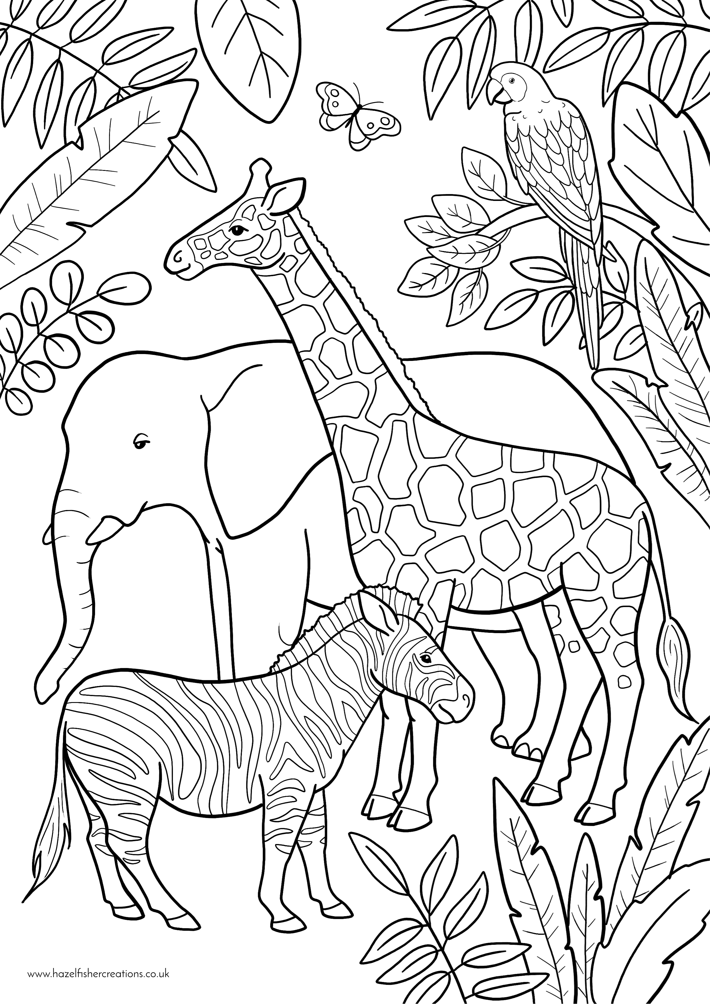 Zoo Animals Colouring In Activity Sheet - Printables