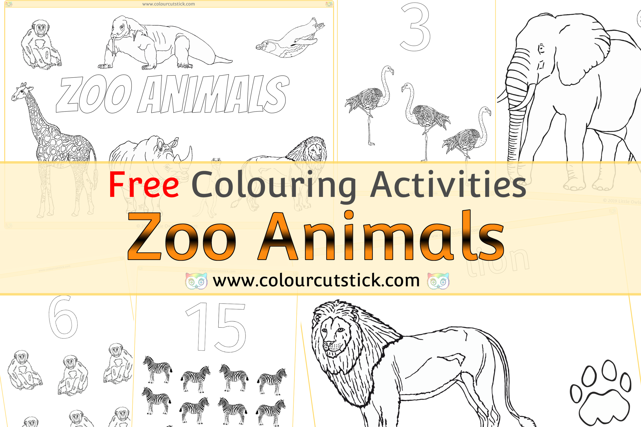 FREE Zoo Animals Colouring/Coloring Pages - for children, kids ...