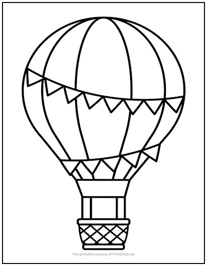 Hot Air Balloon Coloring Page | Print it Free