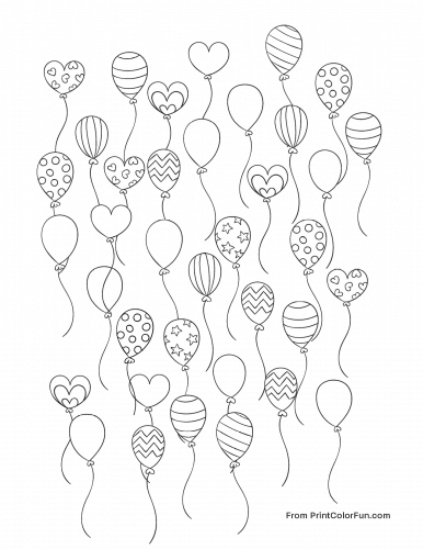 Party balloon clipart & coloring pages + 10 creative learning ...