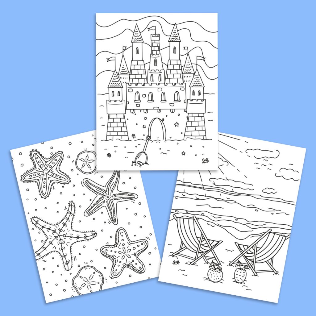 FREE Printable Beach Coloring Pages - Pineapple Paper Co.