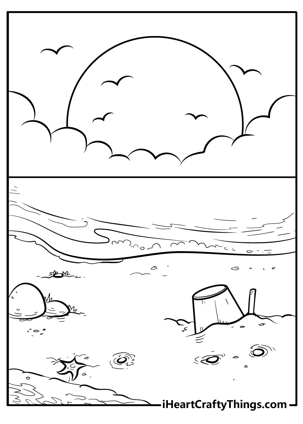 25 Beach Coloring Pages (Free, Detailed PDF Printables)